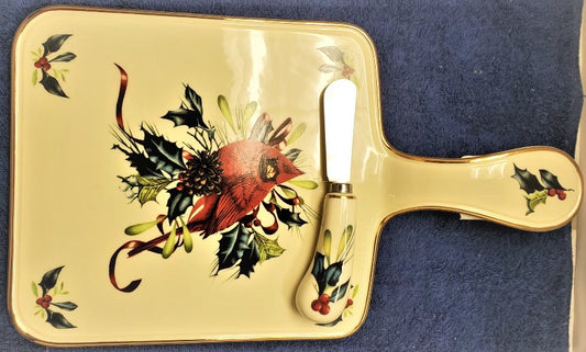 Lenox Winter Greetings Cheese Board with Spreader