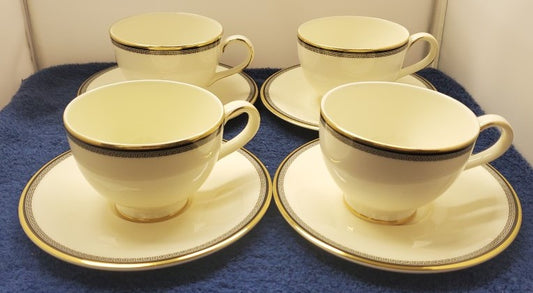 Set of 4 Royal Doulton Olympia Cup & Saucer Sets