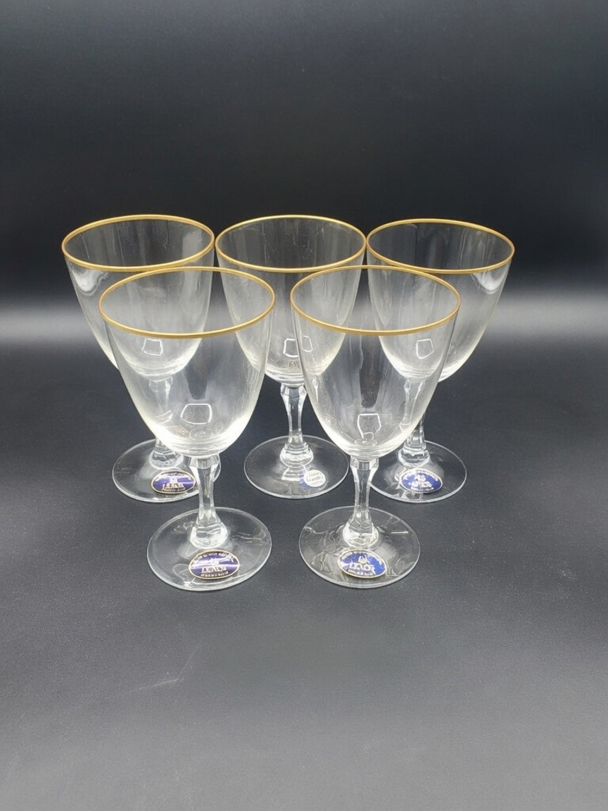 Set of 5 Lenox Crystal Mansfield Water Goblets LK