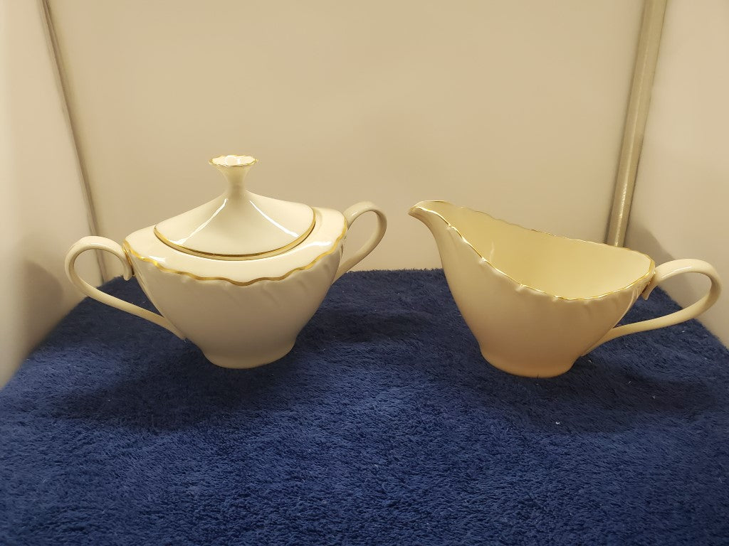 Lenox Laurent Creamer & Sugar Bowl with Lid LK