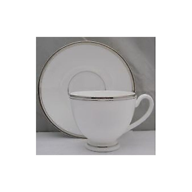 Set of 3 Waterford Kilbarry Platinum Footed Cup & Saucer Sets