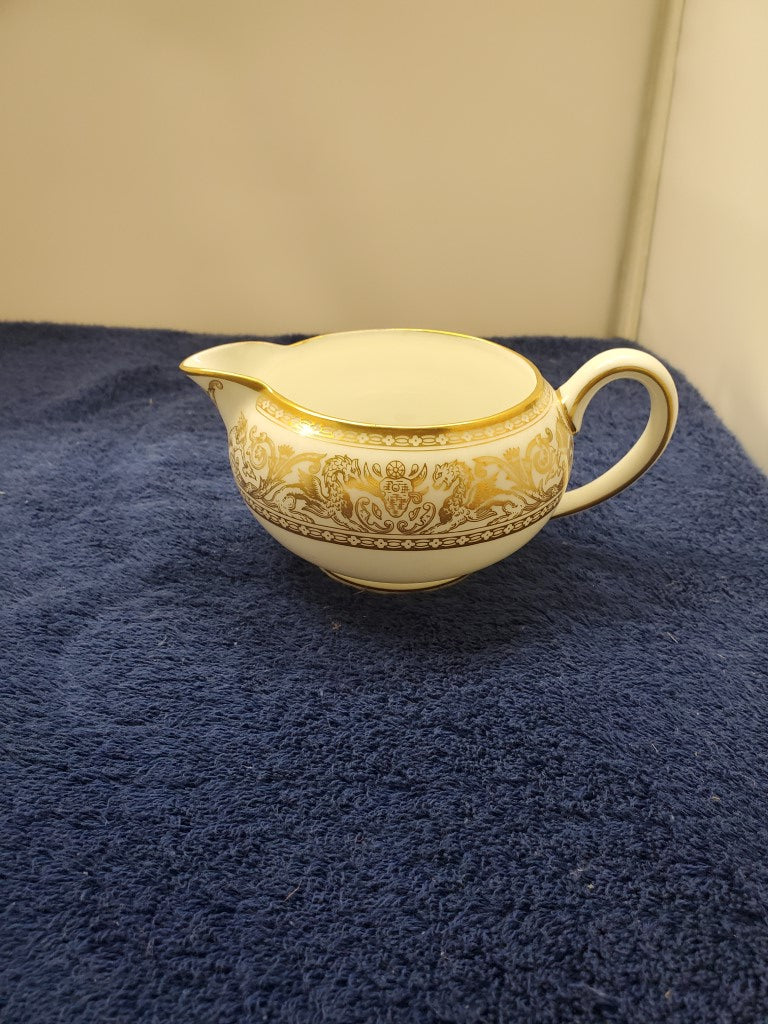 Royal Doulton Florentine Gold 146 Creamer with 146 Sugar Bowl & Lid