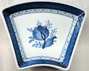 Set of 2 Royal Copenhagen Tranquebar-Blue Lazy Susan-Side Dish (Imperfect)