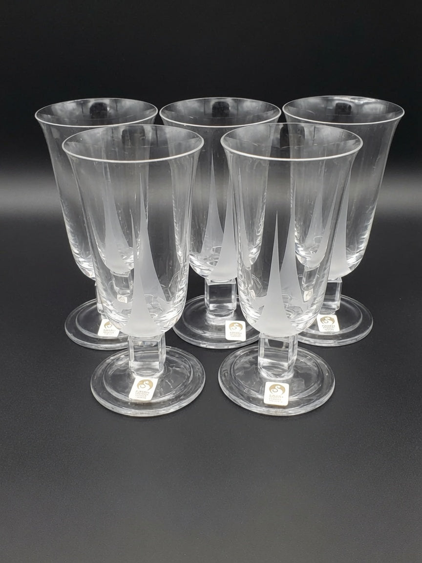 Set of 5 Sasaki Galaxie White Wine Goblets LK