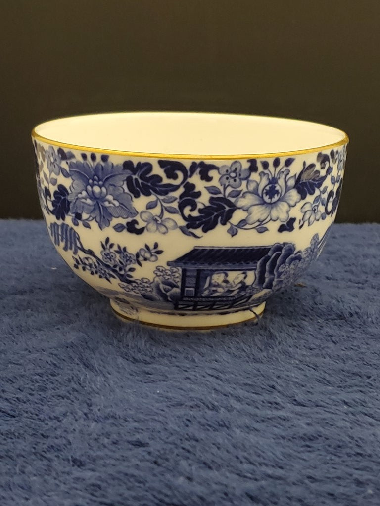 Royal Worcester Blue Broseley Creamer & Open Sugar Bowl