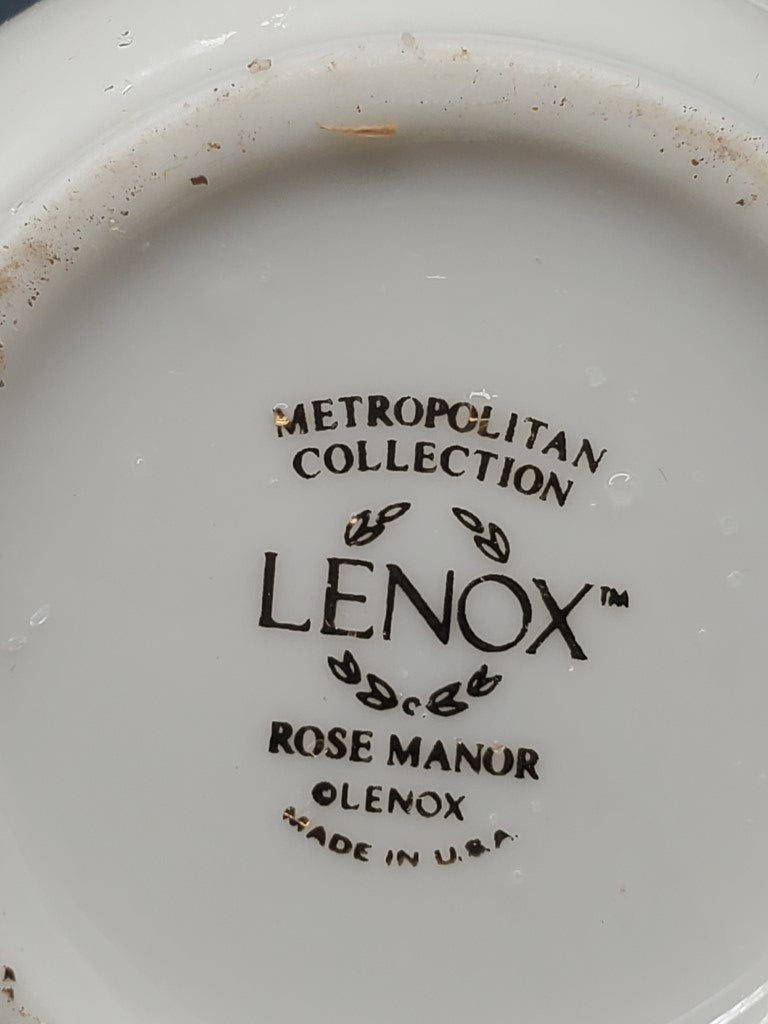 Lenox Rose Manor Creamer & Sugar Bowl with Lid LK