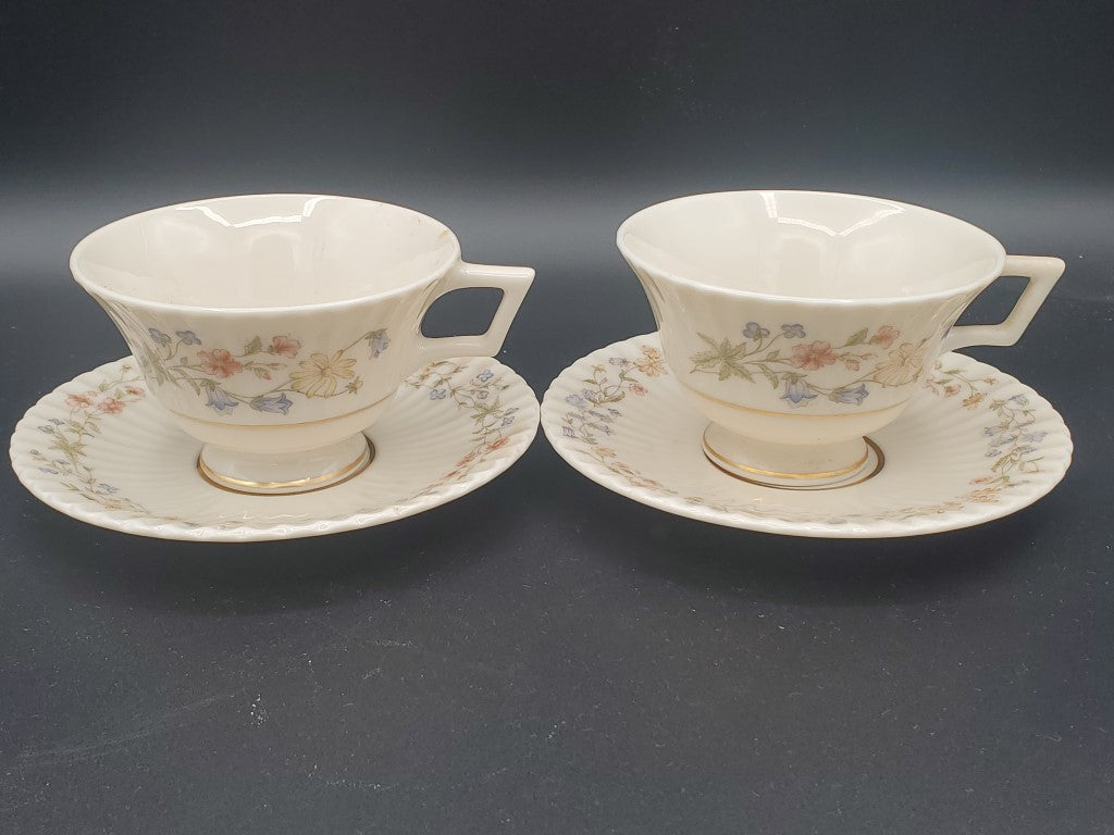Set of 2 Lenox Spring Bouquet Cup & Saucer Sets LK