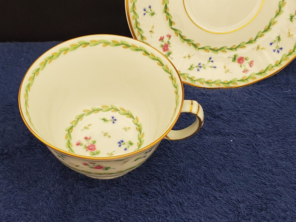 Set of 2 Bernardaud Artois Vert Cup & Saucer Sets