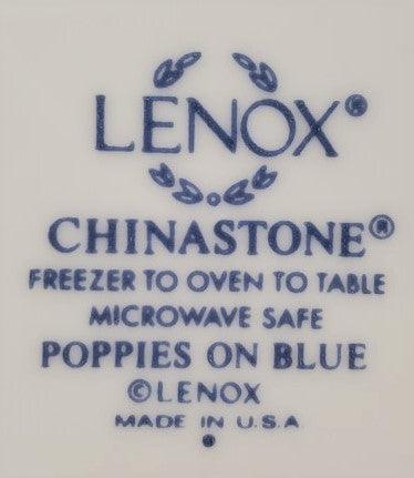 Set of 6 Lenox Poppies On Blue Coupe Soup Bowls
