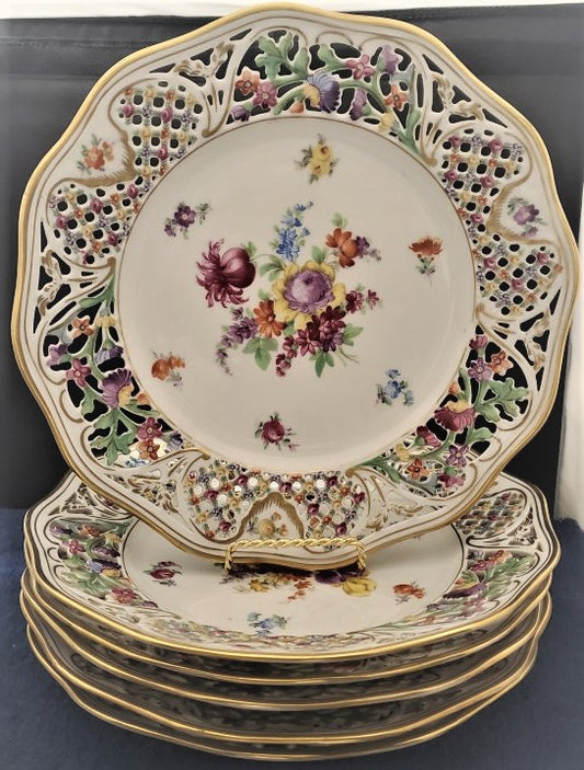 Set of 6 Schumann Chateau Dresden - Royal Dresner Art Dinner Plates