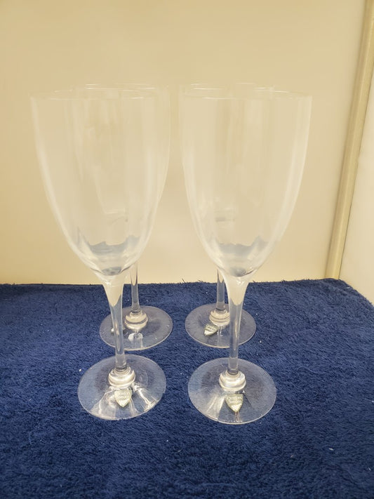 Set of 4 Orrefors Optica Claret WIne Goblets