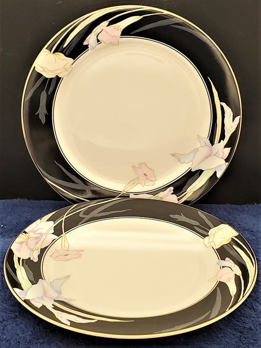 Set of 2 Mikasa Charisma Black Salad Plates LK