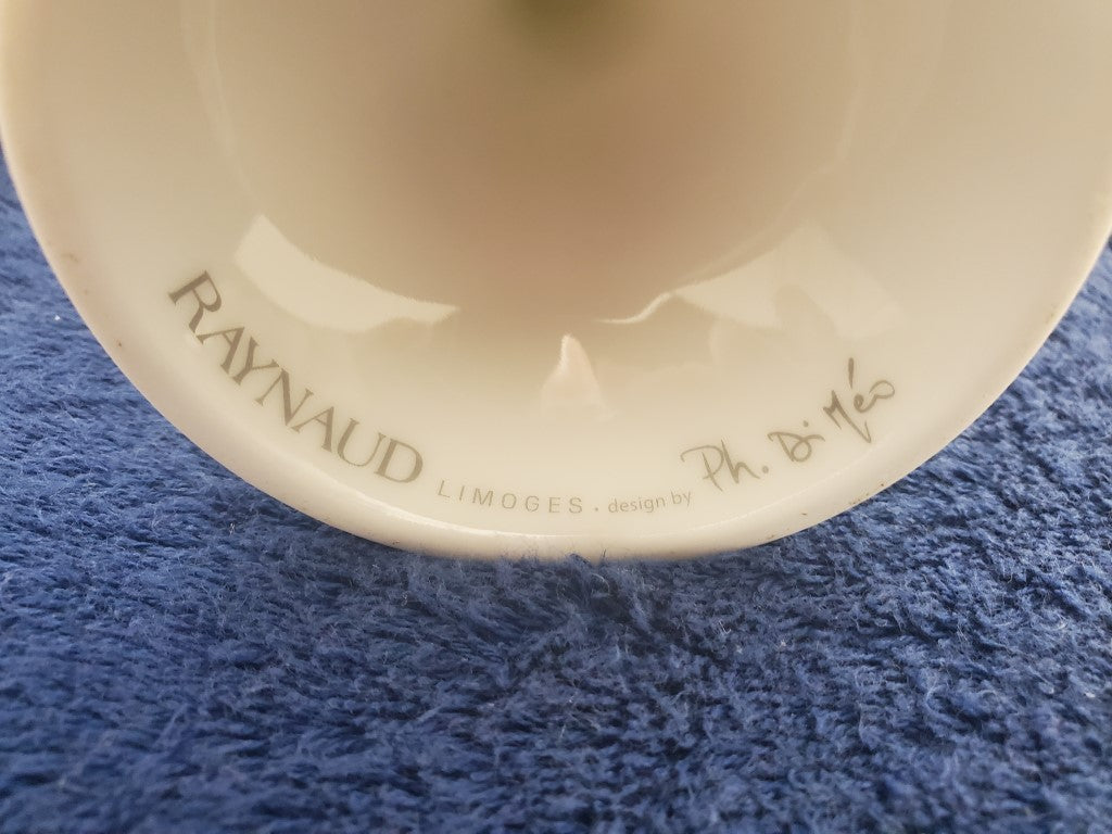 Raynaud Marly Menton? Pair Covered China Goblets