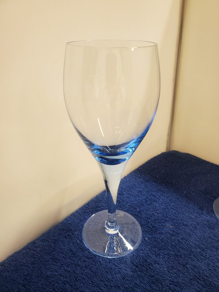 Set of 3 Mikasa Elegance Elegant Azure (Blue) Wine Goblets LK