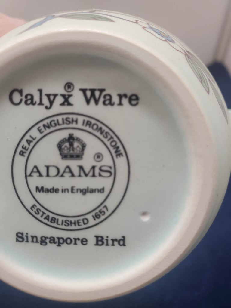 Adams Singapore Bird Creamer & Sugar Bowl with Lid LK