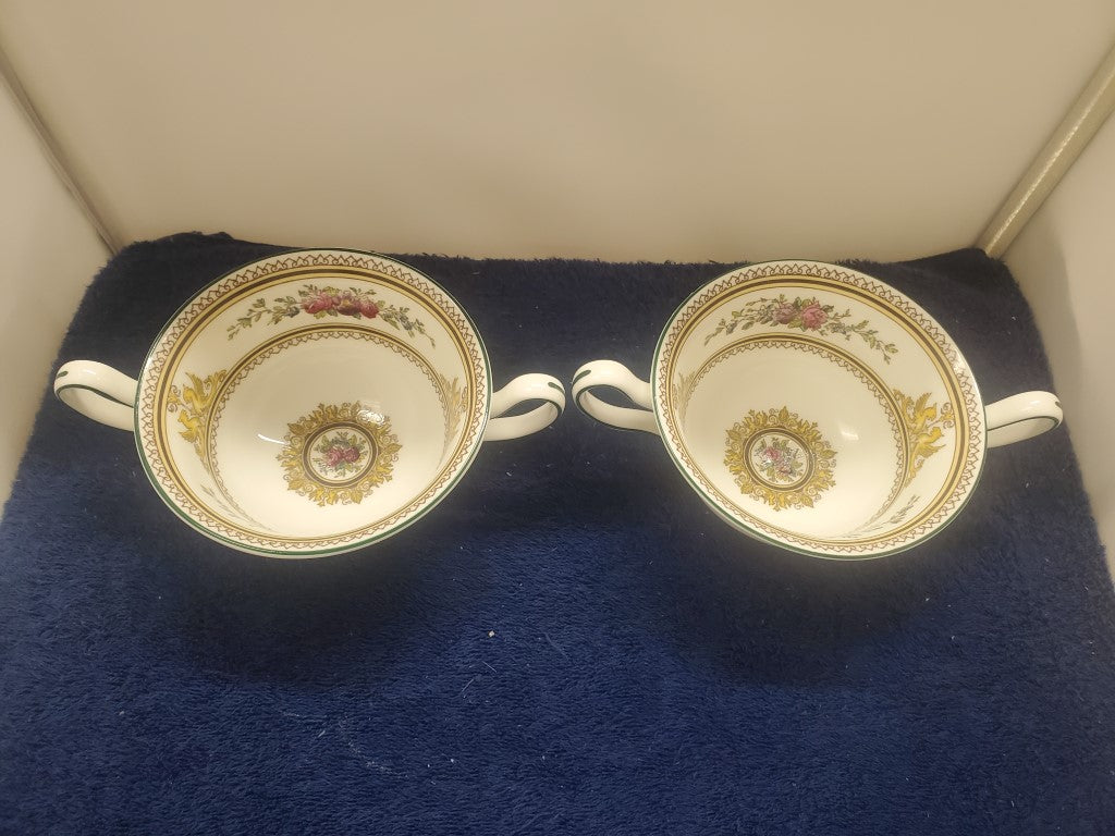 Set of 2 Wedgwood Columbia W595 Cream Soup Cups Only LK