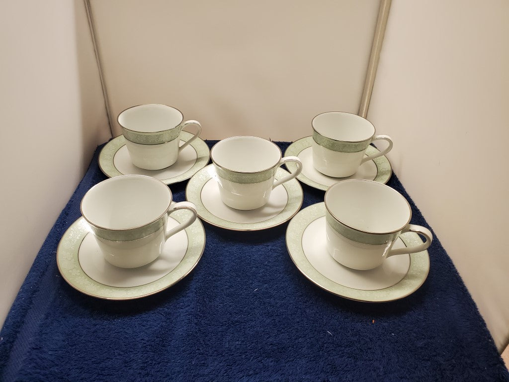 Set of 5 Noritake Vienne Cup & Saucer Sets LK