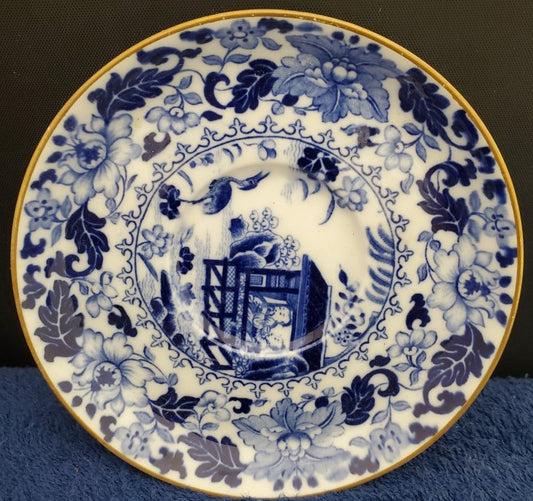 Royal Worcester Blue Broseley Saucer