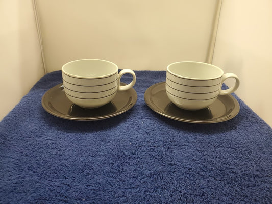 Set of 2 Vista Alegre Block Harmony - Fado Cup & Saucer Sets LK
