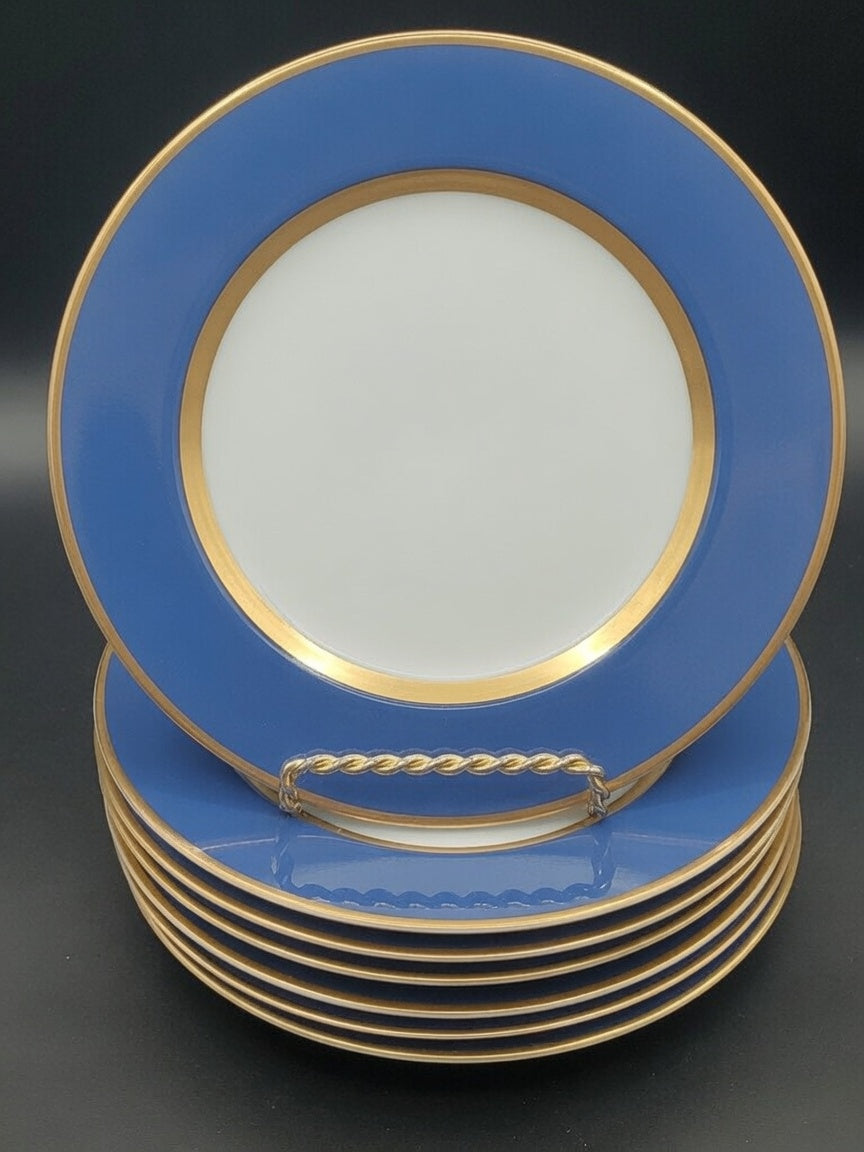 Set of 7 Fitz & Floyd Renaissance Cerulean Blue (Japan) Bread & Butter Plates LK