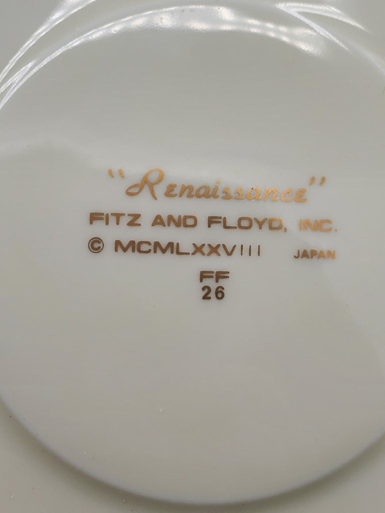 Fitz & Floyd Renaissance Black (Japan) Cream Soup & Saucer Set LK