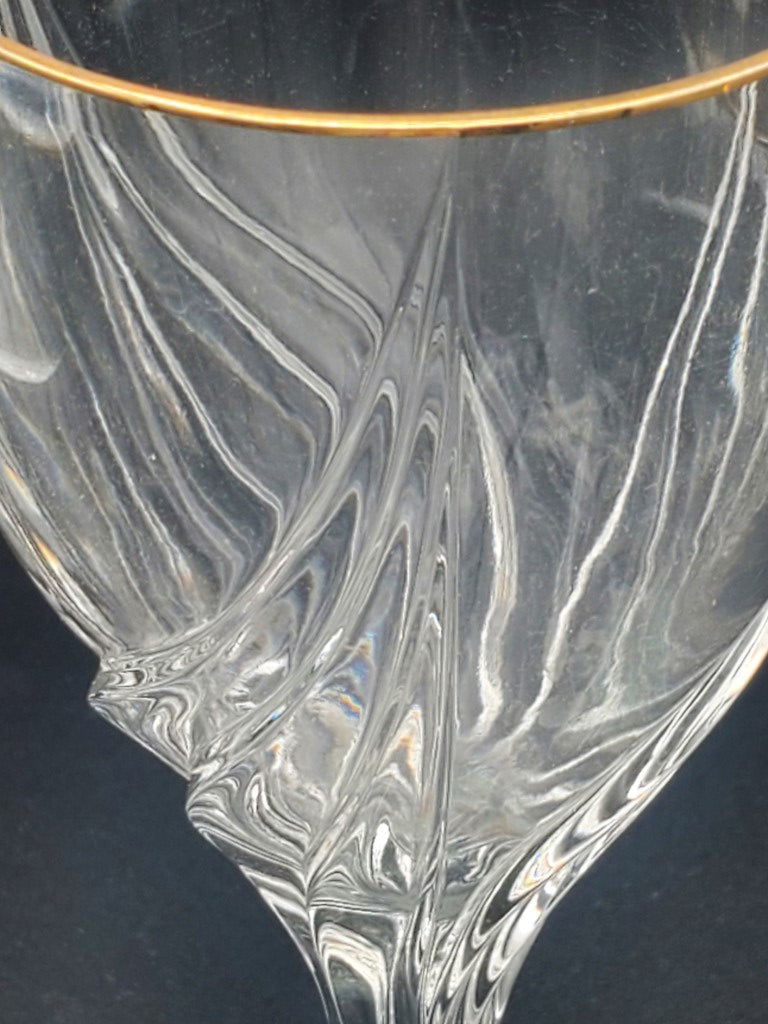 Lenox Crystal Debut Gold Water Goblet and Wine Goblet LK