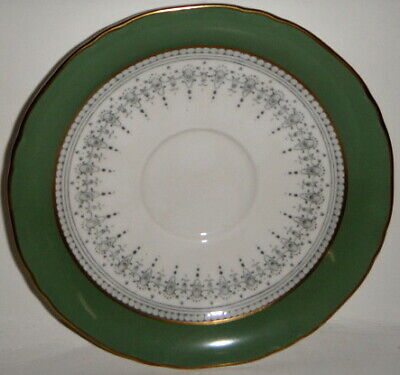 Set of 4 Royal Worcester Regency Green On Grey Saucers (For Cup)