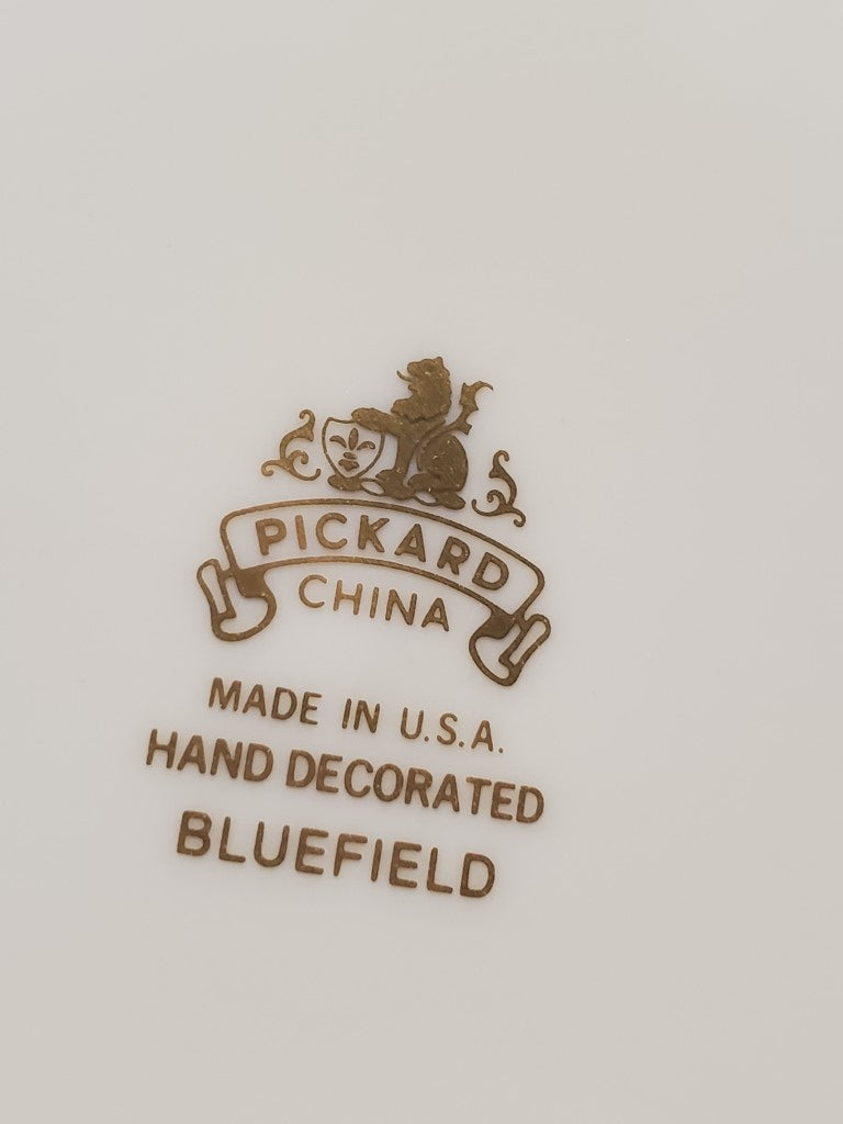 Set of 4 Pickard Bluefield Dinner Plates LK