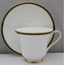 Minton Saturn Black Footed Cup & Saucer Set (Imperfect)