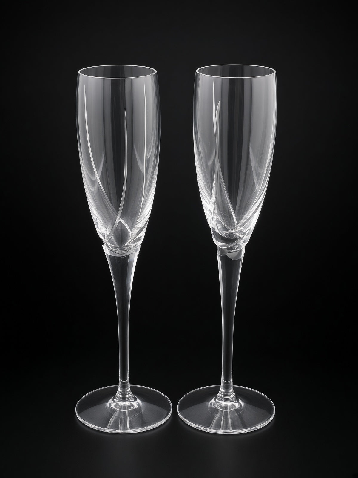 Set of 2 Lenox Sea Swirl Champagne Flutes LK