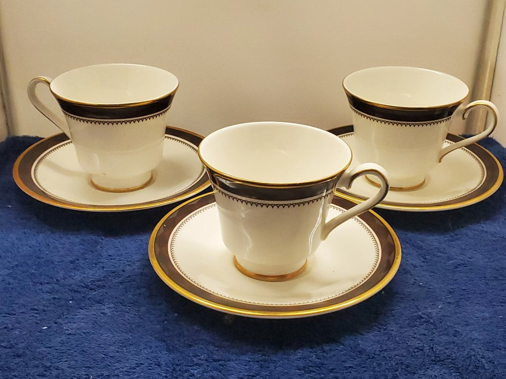 Set of 3 Royal Doulton Harrow Cup & Saucer Sets LK