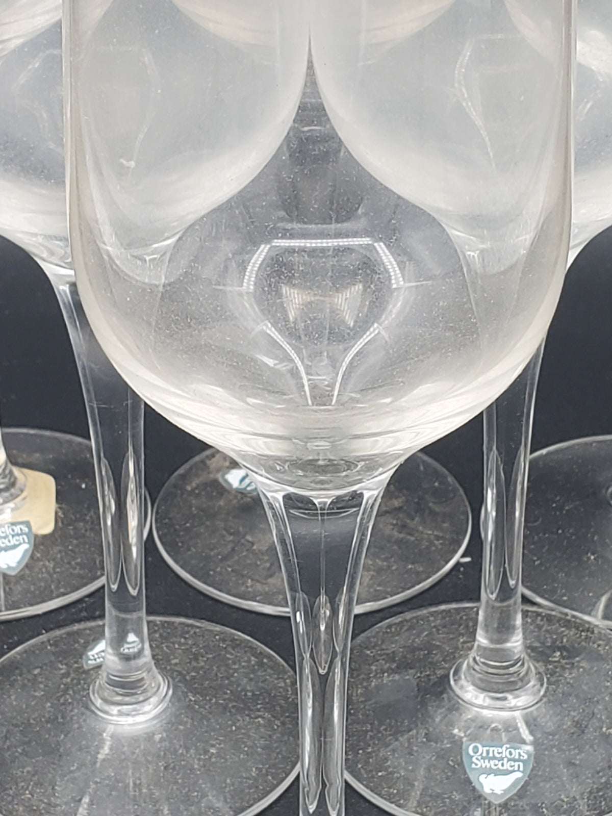Set of 6 Orrefors Solitude Claret Wines LK