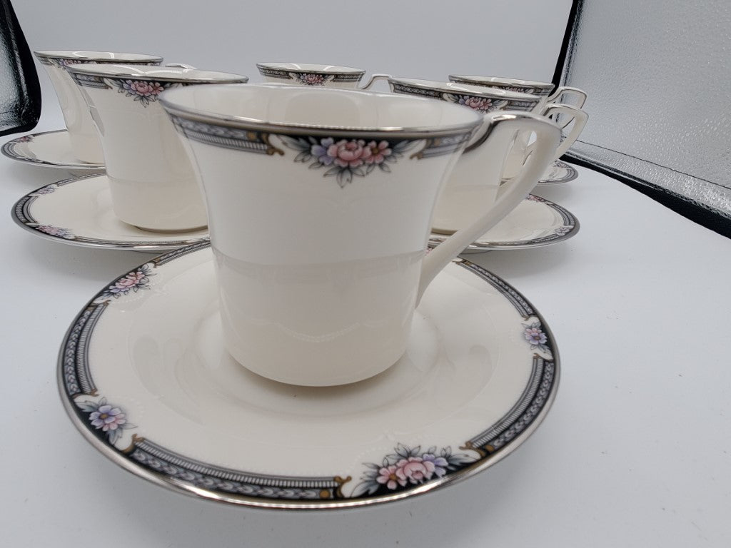 Set of 6 Noritake Halifax Cup & Saucer Sets LK