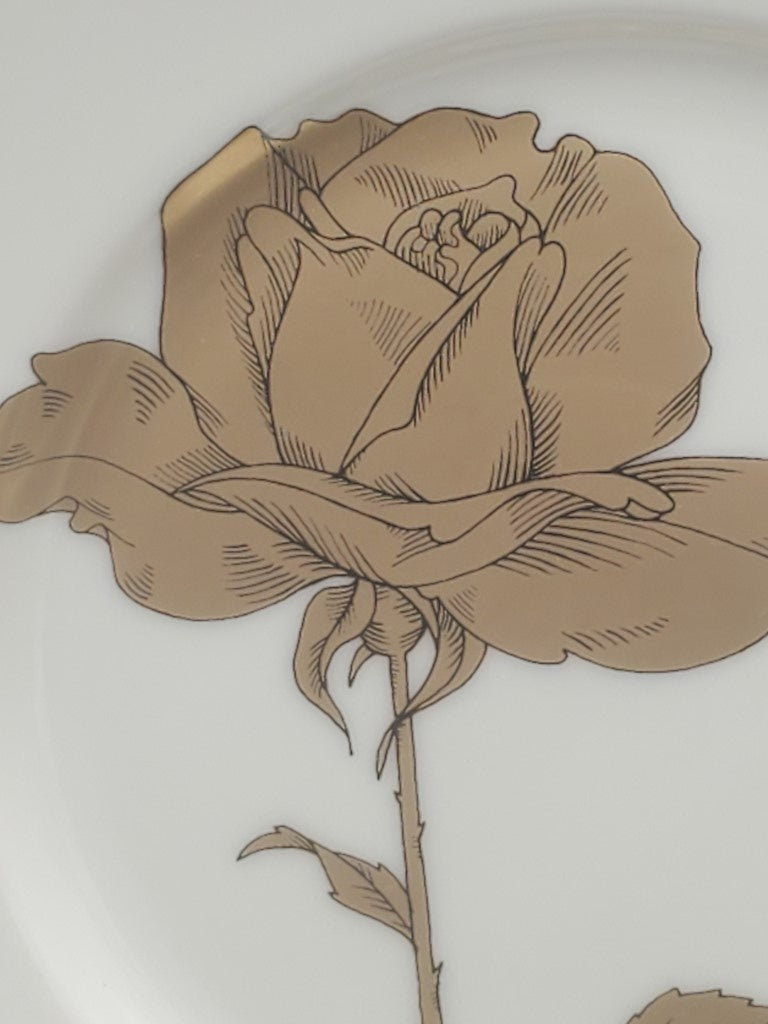 Set of 4 Fitz & Floyd Golden Rose Salad Plates LK