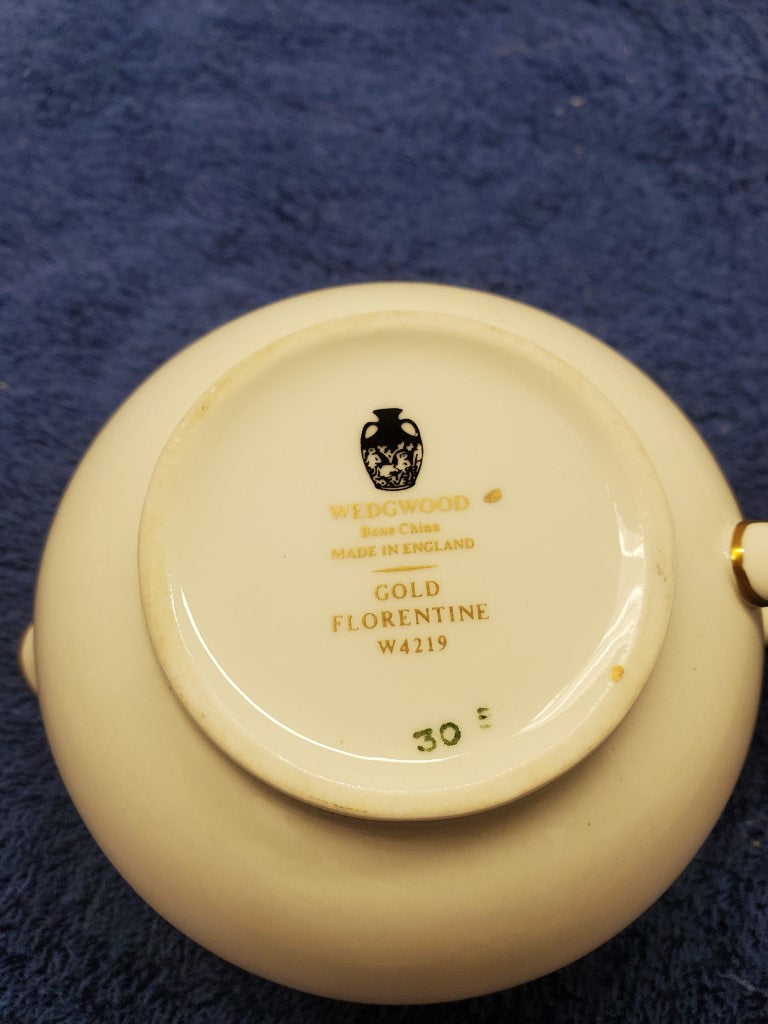 Royal Doulton Florentine Gold 146 Creamer with 146 Sugar Bowl & Lid