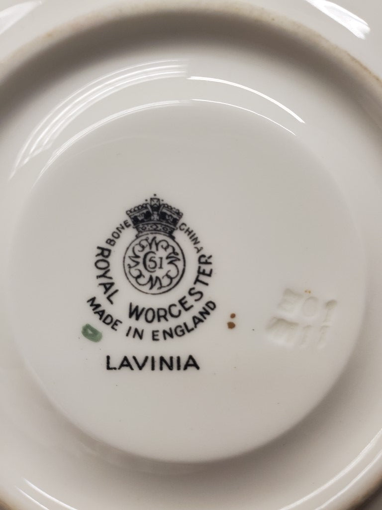 Set of 3 Royal Worcester Lavinia Cream Cup & Saucer Sets