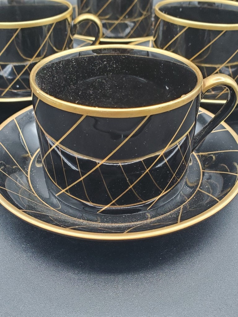 Set of 6 Fitz & Floyd Harlow Cup & Saucer Sets LK