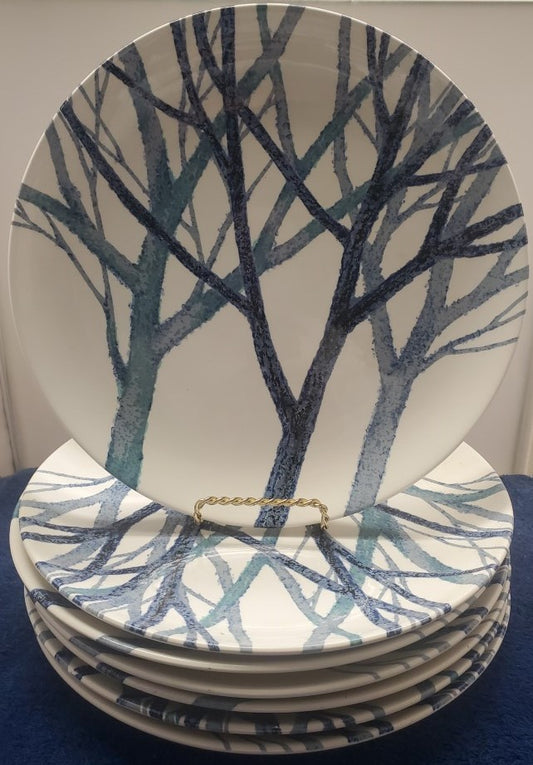 Set of 7 Noritake Trees Dinner Plates LK