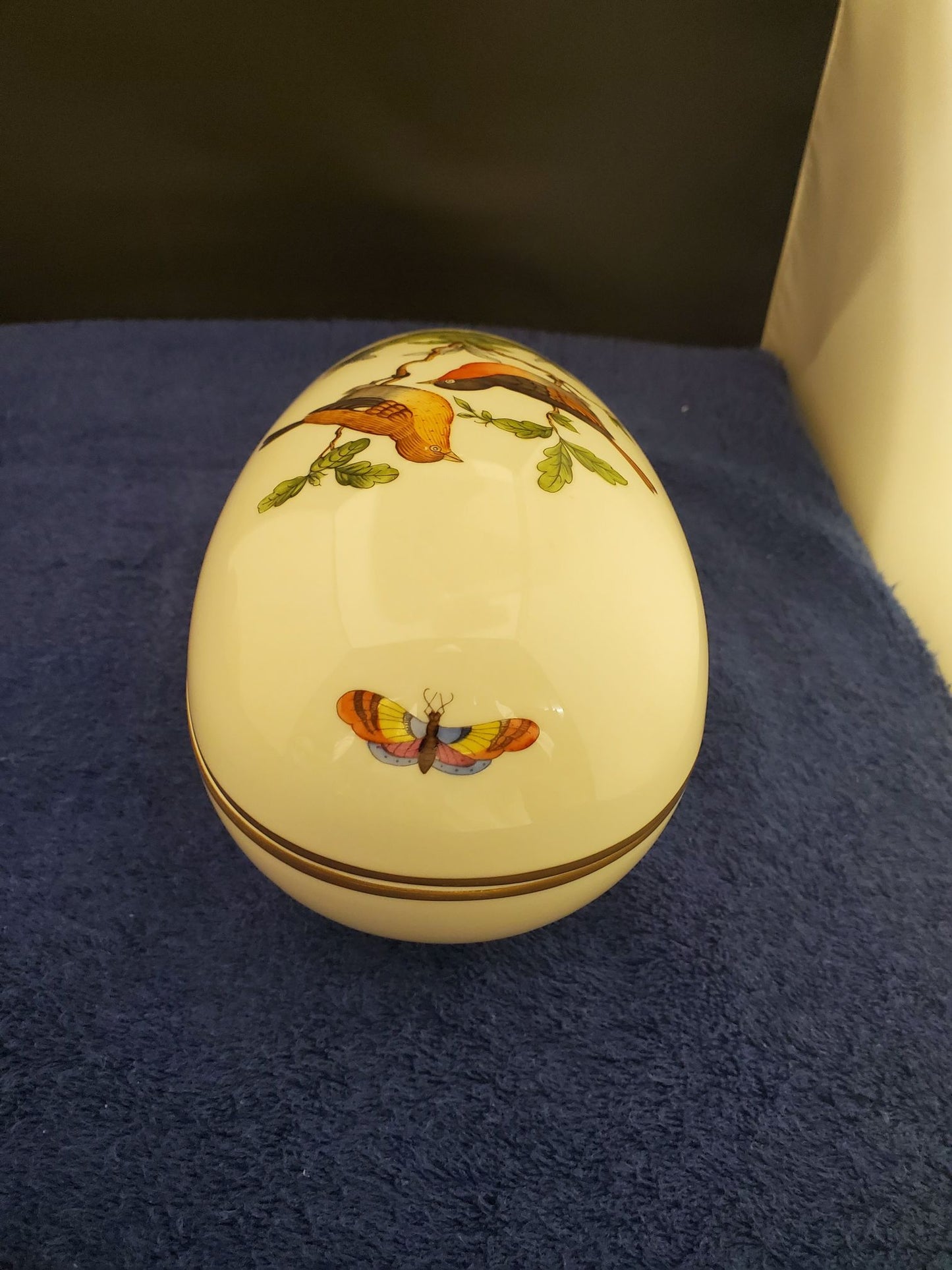 Rare Herend Rothschild Bird (RO) Large Egg Bon Bon (6051)
