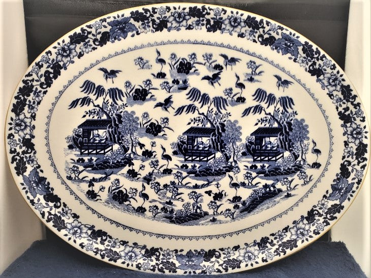 Royal Worcester Blue Broseley 17" Oval Serving Platter