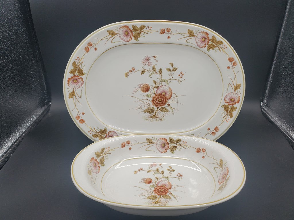 Noritake Hofgarten 10" Oval Vegetable Bowl and 13" Oval Serving Platter LK