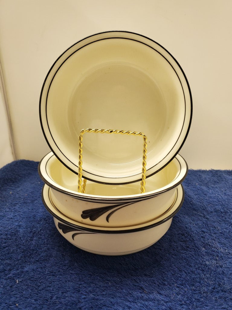 Set of 3 Lenox Black Brushstrokes Cereal Bowls LK