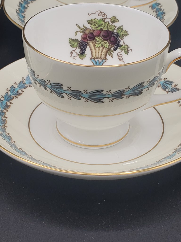 Set of 4 Wedgwood Appledore Cup & Saucer Sets LK