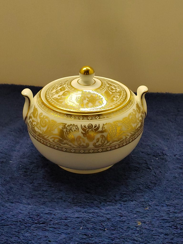 Royal Doulton Florentine Gold 146 Creamer with 146 Sugar Bowl & Lid