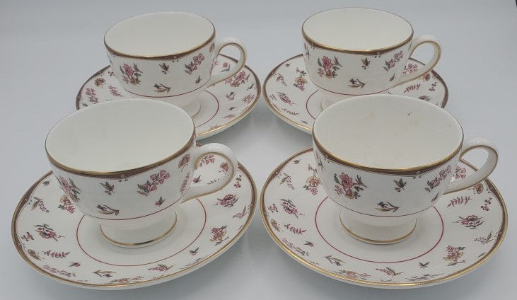 Set of 4 Wedgwood Rouen Cup & Saucer Sets LK