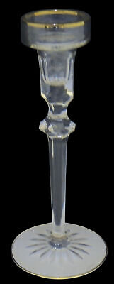 Set of 2 Rogaska Richmond (Gold Trim-Multi-Sided Stem) Single Light Candlestick
