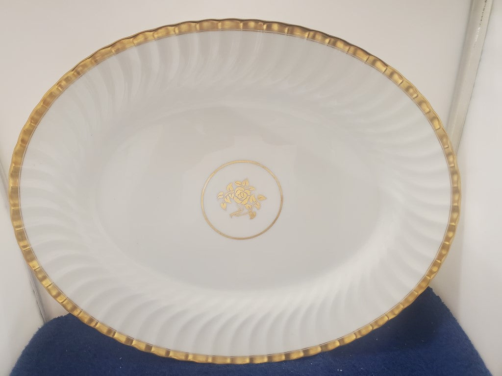 Minton Gold Rose Oval Serving Platter LK