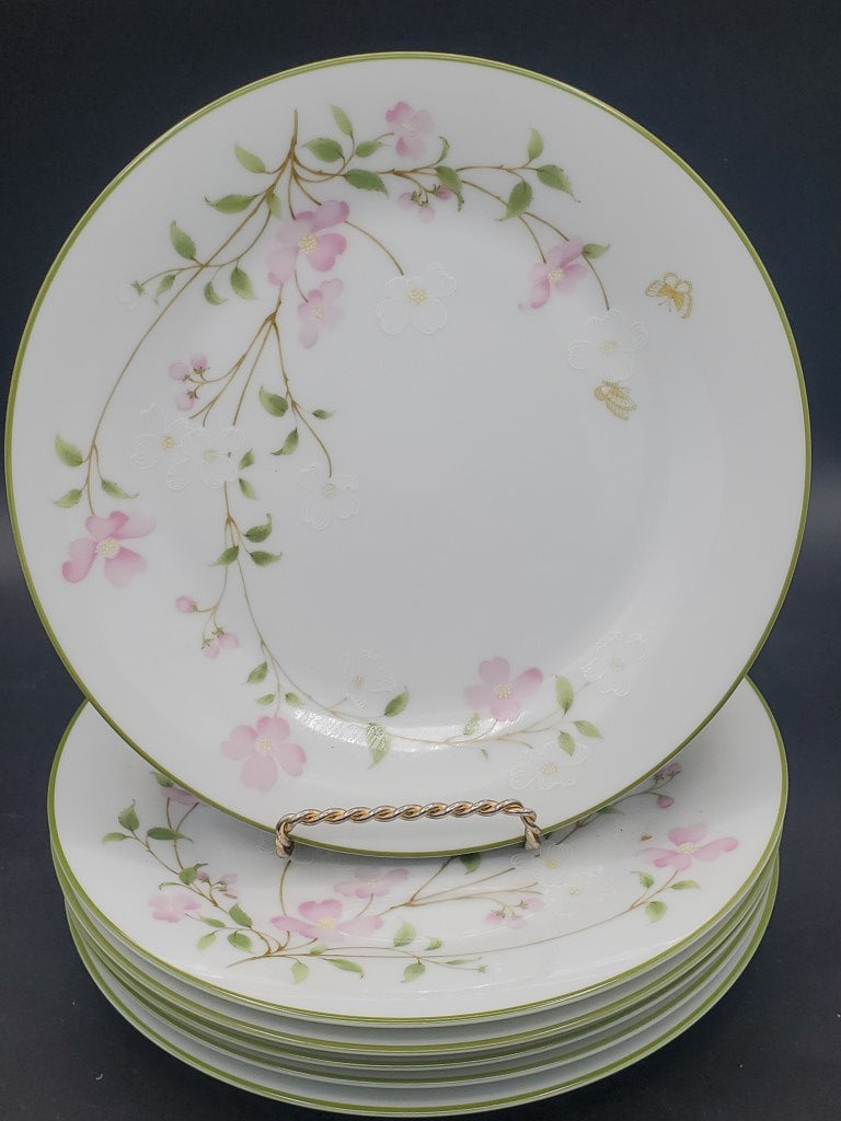 Set of 5 Noritake First Blush Dinner Plates LK