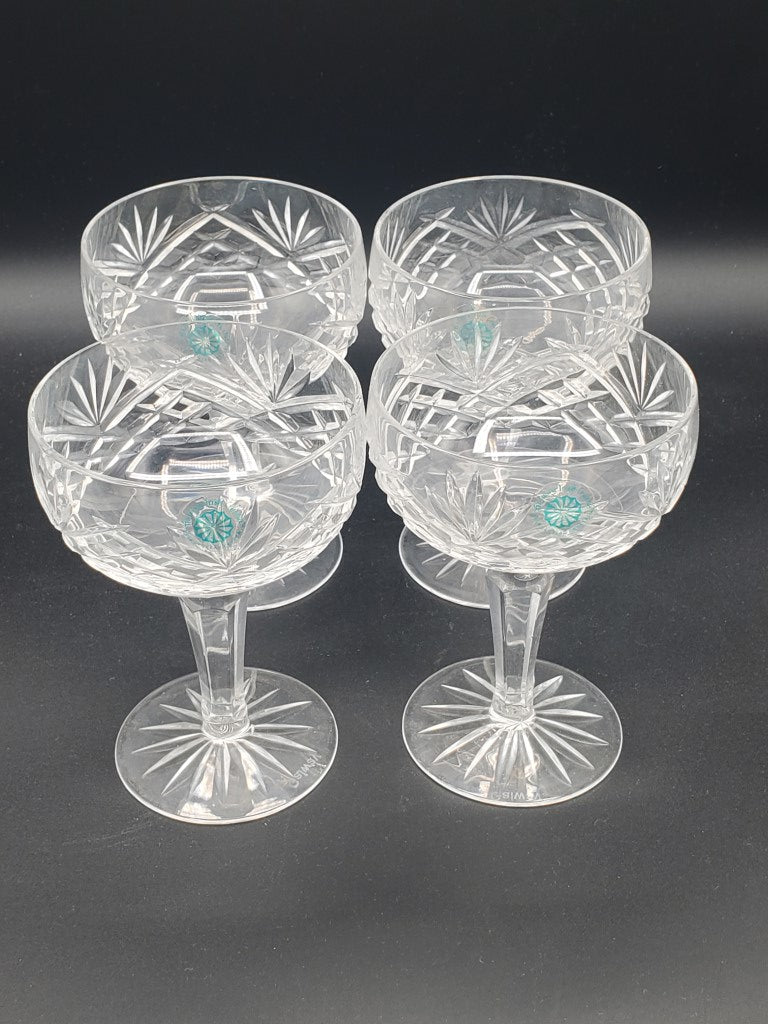 Set of 4 Galway Ashford (Cut Base) Champagne/Tall Sherbets LK