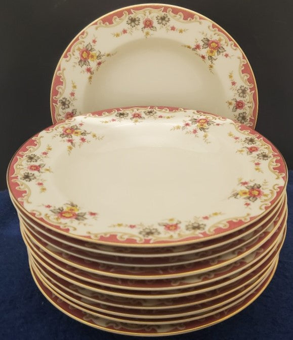 Set of 11 Mikasa Shelly Rimmed Soup Bowls LK